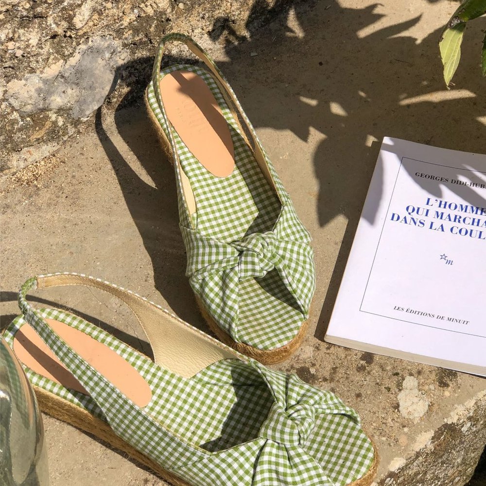 Rouje Paris Jeanne Damas Estelle Gingham Vichy espadrille